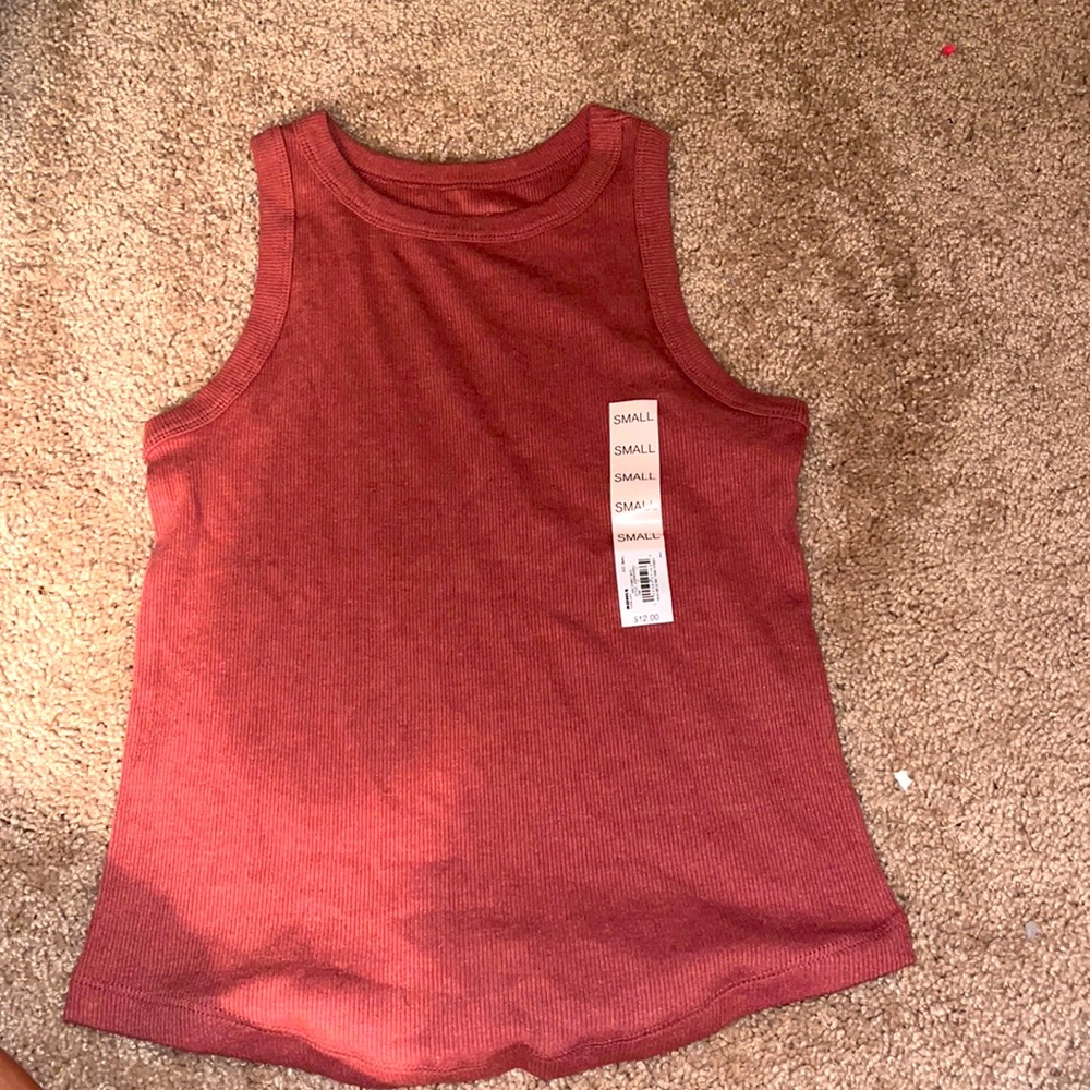 redwood colored tank top size small new with tags